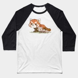 Red panda family walking Baseball T-Shirt